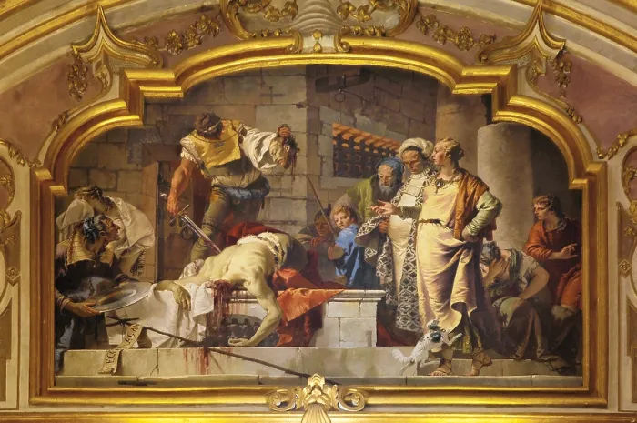 Framed Print : Tiepolo Giambattista, The Beheading of St John the Baptist, 1732 - 1734, 18th Century, fresco, Italy, Lombardy