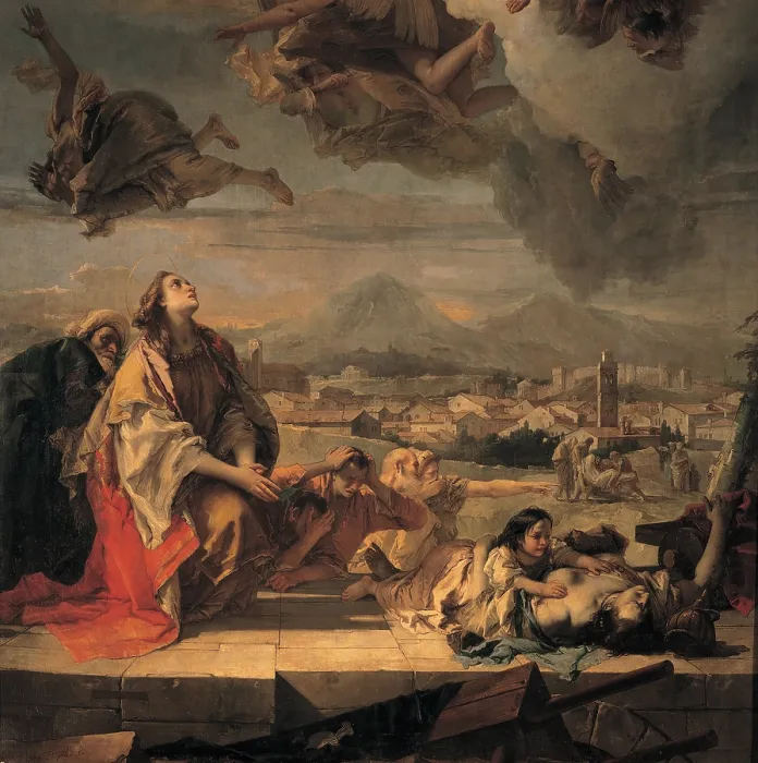 Framed Print : Tiepolo Giambattista, St Tecla Freeing Este from the Plague, 1759, 18th Century, oil on canvas, Italy, Veneto, Este, Padua, Duomo Framed Print : Tiepolo Giambattista, St Tecla Freeing Este from the Plague, 1759, 18th Century, oil on canvas, Italy, Veneto, Este, Padua, Duomo