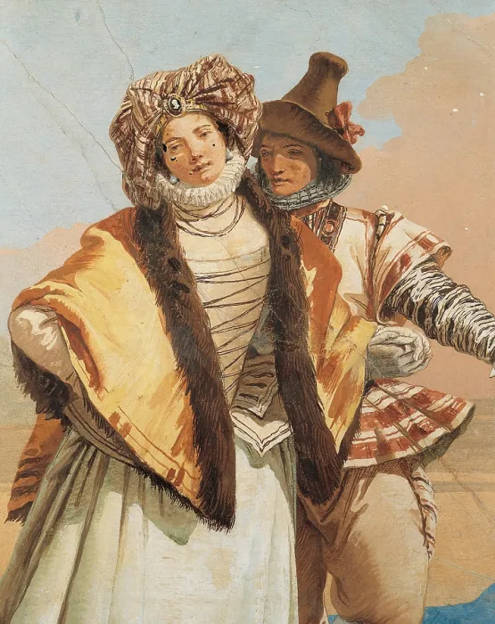 Framed Print : Tiepolo Giandomenico, Declaration of Love, 18th Century, fresco, Italy, Veneto, Vicenza, Villa Valmarana ai Nani, (567373) Everett CollectionMondadori Portfolio**US SALES ONLY**