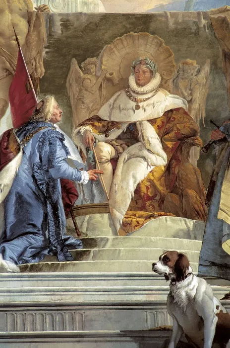 Framed Print : TIEPOLO, Giovanni Battista (1696-1770). The Investiture of Herold as Duke of Franconia. 1751. GERMANY. Wrzburg. Royal Palace. Decoration of the Imperial Hall ceiling