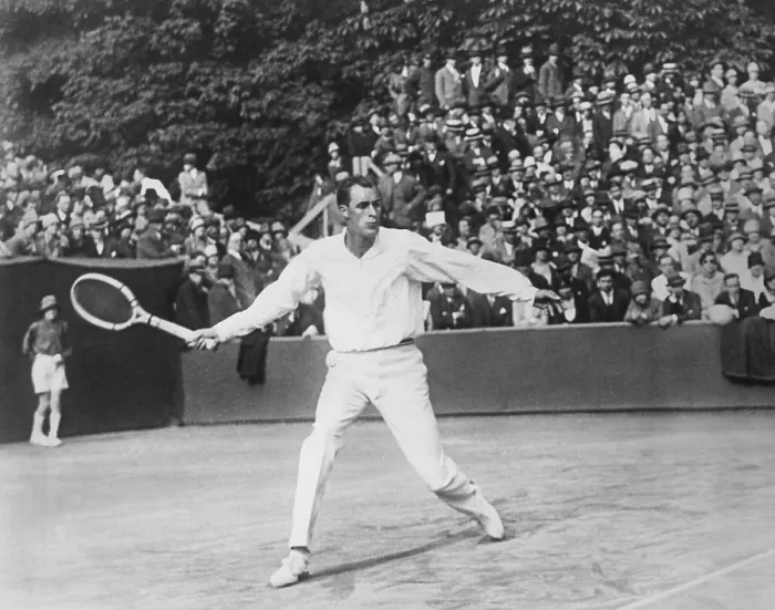 Framed Print : Bill Tilden playing tennis in a tournament at St. Cloud, France, outside of Paris. June 6, 1927. (CSU_2015_11_1318)