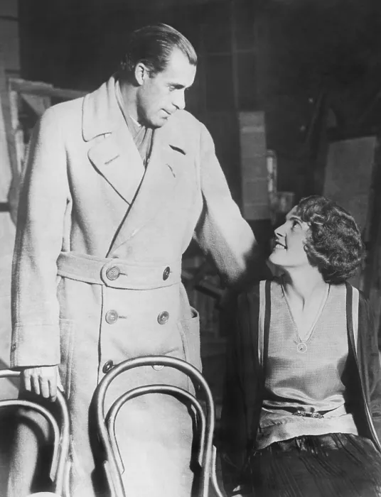 Framed Print : Bill Tilden rehearsing with his leading lady, actress Diana Beaumont. London, Oct. 8, 1929. Tilden played the leading role in BE WISE, at the Prince's Theater London