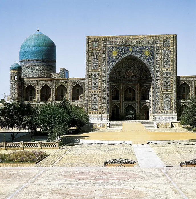 Framed Print : Tilla Kari Madrasa. 1646-1660. UZBEKISTAN. Samarkand. Registan Square. Islamic art. Architecture. AISA / Everett Collection**US SALES ONLY**