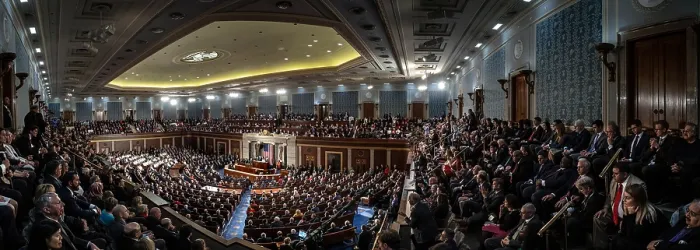 Framed Print : Time elapsed panoramic view of the Capitol's House Chamber during President Trump's State of the Union address, Feb. 4, 2020 (BSLOC_2020_2_209) Framed Print : Time elapsed panoramic view of the Capitol's House Chamber during President Trump's State of the Union address, Feb. 4, 2020 (BSLOC_2020_2_209)