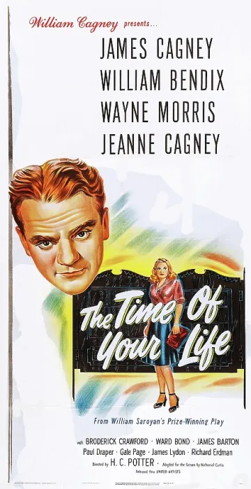 Framed Print : THE TIME OF YOUR LIFE, top: James Cagney, Jeanne Cagney on poster art, 1948