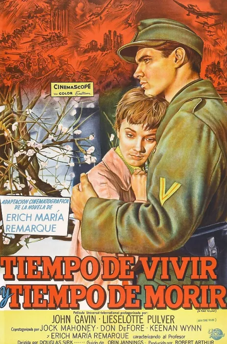 Framed Print : A TIME TO LOVE AND A TIME TO DIE, (aka TIEMPO DE VIVIR Y TIEMPO DE MORIR), l-r: Lilo Pulver, John Gavin on Argentinian poster art, 1958