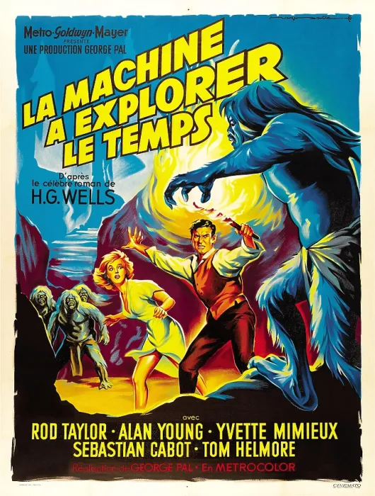 Framed Print : THE TIME MACHINE, (aka LA MACHINE A EXPLORER LE TEMPS), from left: Yvette Mimieux, Rod Taylor, 1960