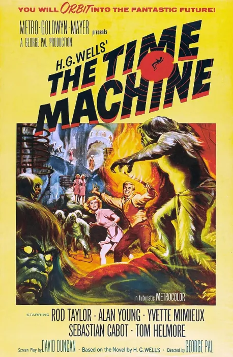 Framed Print : THE TIME MACHINE, from left center: Yvette Mimieux, Rod Taylor, 1960