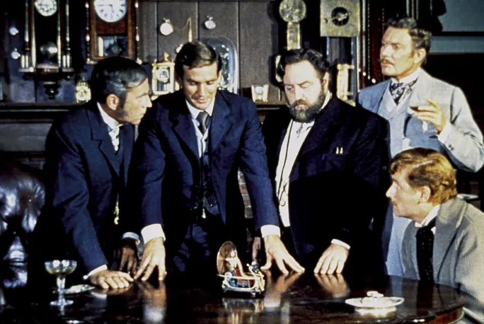 Framed Print : THE TIME MACHINE, Whit Bissell, Rod Taylor, Sebastian Cabot, Tom Helmore, 1960