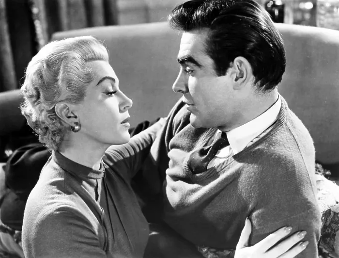 Framed Print : ANOTHER TIME, ANOTHER PLACE, from left, Lana Turner, Sean Connery, 1958