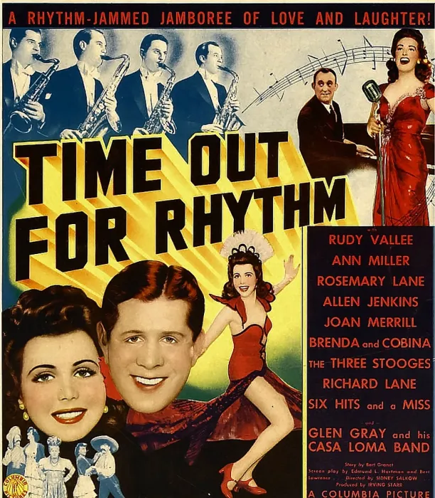 Framed Print : TIME OUT FOR RHYTHM, top from left: Allen Jenkins, Rosemary Lane, bottom from left: Ann Miller, Rudy Vallee on window card, 1941 Framed Print : TIME OUT FOR RHYTHM, top from left: Allen Jenkins, Rosemary Lane, bottom from left: Ann Miller, Rudy Vallee on window card, 1941