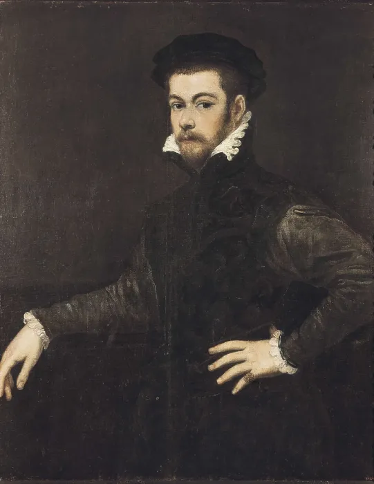 Framed Print : TINTORETTO, Jacopo Robusti, called Il (1518-1594). Portrait of a Gentleman. ca. 1554. Oil on canvas attached onto wood. Renaissance art. Cinquecento. Venetian school
