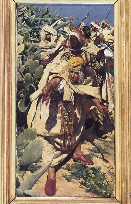 Framed Print : TIRADO, Fernando (1862-1907). Moorish Ambush. 1880. Oil on canvas. SPAIN. Sevilla. Fine Arts Museum. AISA / Everett Collection**US SALES ONLY**