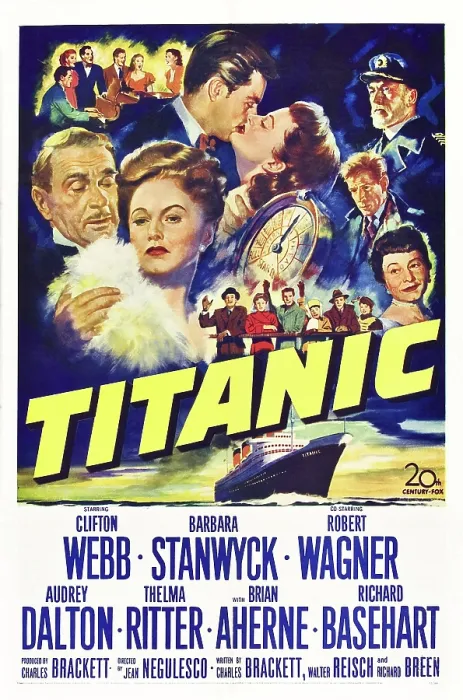 Framed Print : TITANIC, US poster, Clifton Webb, Barbara Stanwyck, Robert Wagner, Audrey Dalton, Richard Basehart, Brian Aherne, Thelma Ritter, 1953 Framed Print : TITANIC, US poster, Clifton Webb, Barbara Stanwyck, Robert Wagner, Audrey Dalton, Richard Basehart, Brian Aherne, Thelma Ritter, 1953
