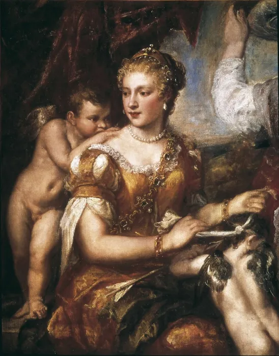 Framed Print : TIZIANO, pupil of (16th century). Venus Blindfolding Cupid. ca. 1560 - ca. 1570. Oil on canvas. UNITED STATES OF AMERICA. Washington. National Gallery of Art Framed Print : TIZIANO, pupil of (16th century). Venus Blindfolding Cupid. ca. 1560 - ca. 1570. Oil on canvas. UNITED STATES OF AMERICA. Washington. National Gallery of Art