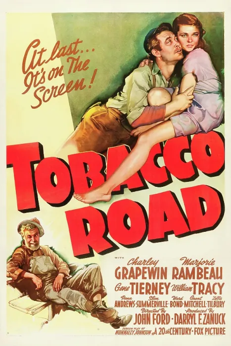 Framed Print : TOBACCO ROAD, top l-r: Ward Bond, Gene Tierney, bottom: Charley Grapewin on poster art, 1941, TM and Copyright 20th Century Fox Film Corp