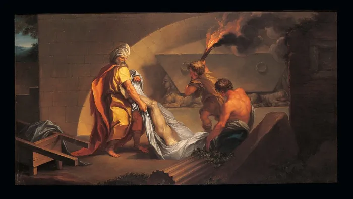 Framed Print : Tobit Burying the Dead, by Santino Tagliafichi, Unknown, - Italy, Liguria, Genoa, Suore Brignoline Institute