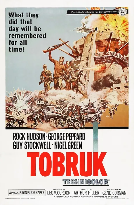 Framed Print : TOBRUK, US poster, left from second left: Rock Hudson, George Peppard, Nigel Green, 1967 Framed Print : TOBRUK, US poster, left from second left: Rock Hudson, George Peppard, Nigel Green, 1967