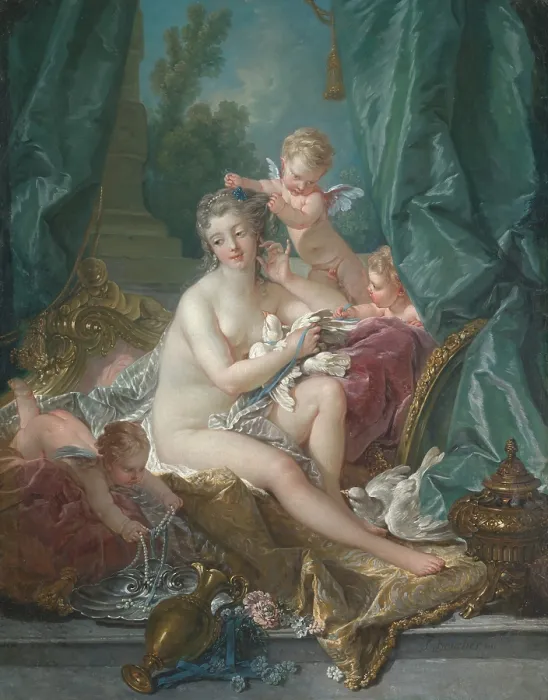 Framed Print : THE TOILET OF VENUS, by François Boucher, 1751, French painting, oil on canvas