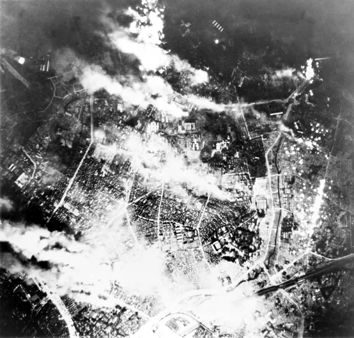 Framed Print : Tokyo burns under B-29 firebomb assault. In this raid, 464 B-29s fire bombed the area immediately south of the Imperial Palace. May 26, 1945. World War 2. (BSLOC_2014_6_34) Framed Print : Tokyo burns under B-29 firebomb assault. In this raid, 464 B-29s fire bombed the area immediately south of the Imperial Palace. May 26, 1945. World War 2. (BSLOC_2014_6_34)