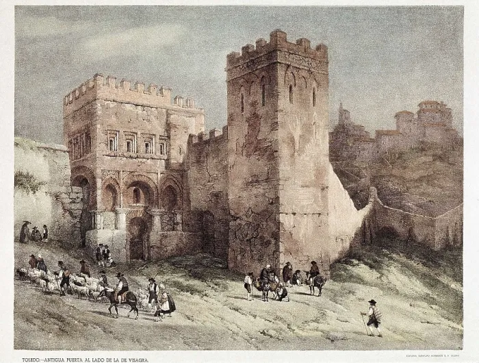 Framed Print : Toledo. Visagra Gate in 19th c. Engraving. SPAIN. Madrid. Romantic Museum. AISA / Everett Collection**US SALES ONLY**
