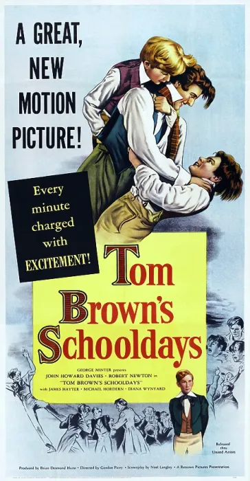 Framed Print : TOM BROWN'S SCHOOLDAYS, top left and bottom right: John Howard Davies on poster art, 1951