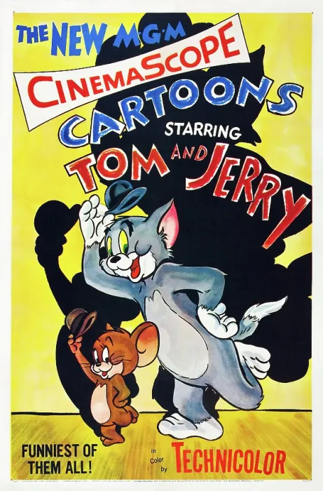 Framed Print : TOM AND JERRY, from left: Jerry the Mouse, Tom the cat, 1955