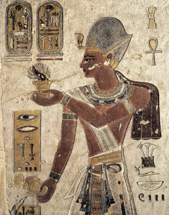 Framed Print : Tomb Of Amon-her-Khopechef. EGYPT. Dayr al-Bahri. Valley of the Queens. Tomb Of Amon-her-Khopechef. Pharaoh Ramses III, father of prince Amon-her-Khopechef. Egyptian art