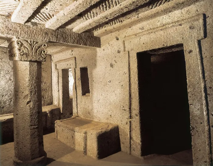 Framed Print : Tomb of the Capitals. 4th c. BC. ITALY. Cerveteri. Banditaccia Necropolis. Etruscan art. Architecture. AISA / Everett Collection**US SALES ONLY** Framed Print : Tomb of the Capitals. 4th c. BC. ITALY. Cerveteri. Banditaccia Necropolis. Etruscan art. Architecture. AISA / Everett Collection**US SALES ONLY**