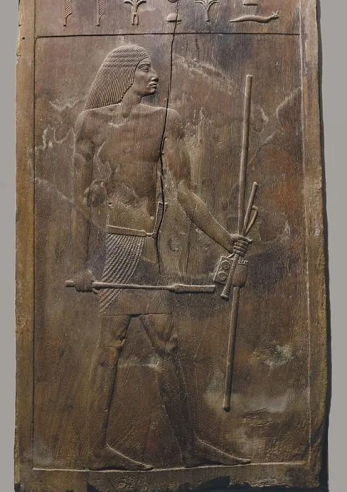 Framed Print : Tomb of Hesyre. 2649 BC. Panel with the representation of the deceased, chief of the scribes of the Pharaoh Djoser. Egyptian art. Old Kingdom. Relief. EGYPT. Cairo