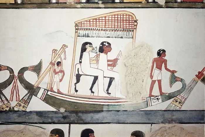 Framed Print : Tomb of Menna. EGYPT. Dayr al-Bahri. Valley of the Nobles. Tomb of Menna. Funerary boat. Egyptian art. New Kingdom. Painting. AISA / Everett Collection**US SALES ONLY** Framed Print : Tomb of Menna. EGYPT. Dayr al-Bahri. Valley of the Nobles. Tomb of Menna. Funerary boat. Egyptian art. New Kingdom. Painting. AISA / Everett Collection**US SALES ONLY**