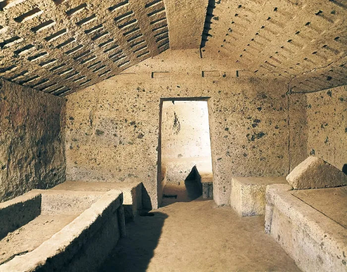 Framed Print : Tomb of the Painted Lions. 2nd half 7th c. BC. ITALY. Cerveteri. Banditaccia Necropolis. Etruscan art. Architecture. AISA / Everett Collection**US SALES ONLY** Framed Print : Tomb of the Painted Lions. 2nd half 7th c. BC. ITALY. Cerveteri. Banditaccia Necropolis. Etruscan art. Architecture. AISA / Everett Collection**US SALES ONLY**