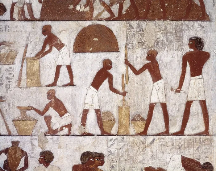 Framed Print : Tomb of Rekhmire. EGYPT. Dayr al-Bahri. Valley of the Nobles. Tomb of Rekhmire. Bricklayers working with mortar. Egyptian art. New Kingdom. Painting