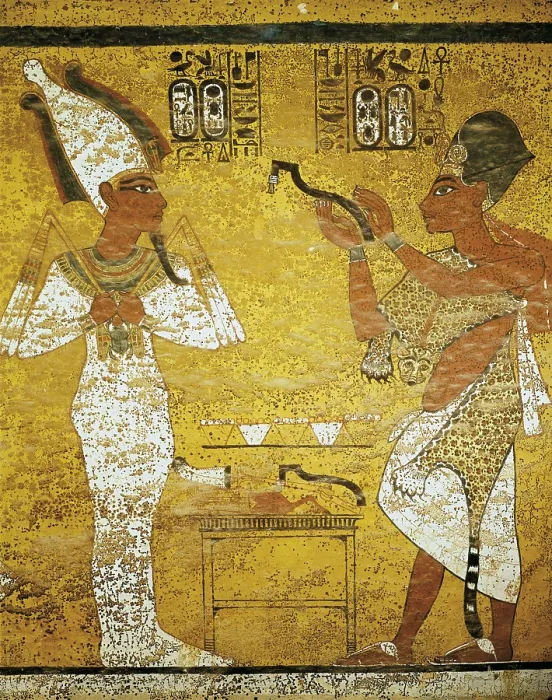 Framed Print : Tomb of Tutankhamun. s.XIV BC. EGYPT. Dayr al-Bahri. Valley of the Kings. Tomb of Tutankhamun. The Pharaoh anf his councillor Eye. Egyptian art. New Kingdom. Painting