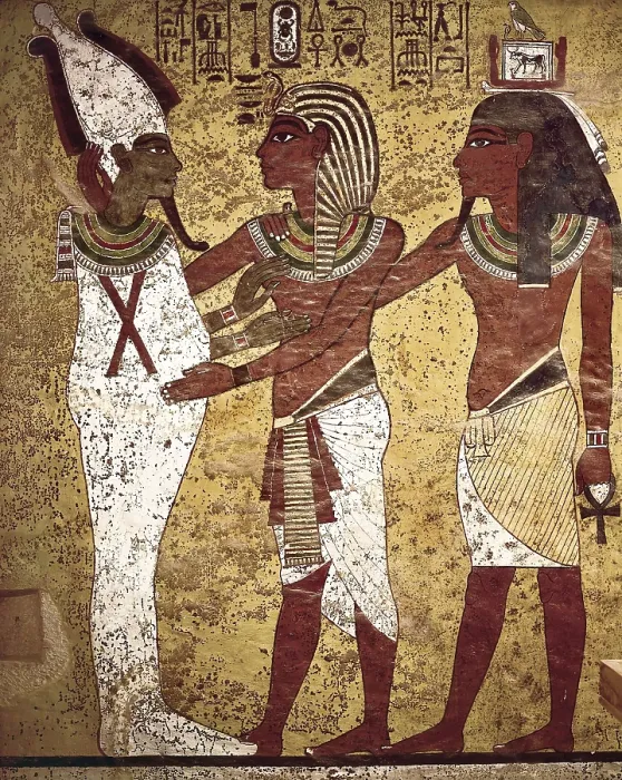 Framed Print : Tomb of Tutankhamun. s.XIV BC. The Pharaoh with Osiris. Egyptian art. New Kingdom. Painting. AISA / Everett Collection**US SALES ONLY**