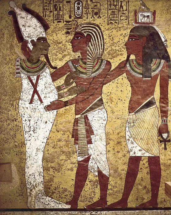 Framed Print : Tomb of Tutankhamun. s.XIV BC. The Pharaoh with Osiris. Egyptian art. New Kingdom. Painting. - BeBa / Iberfoto / Everett Collection (297853)**US SALES ONLY**