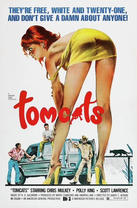 Framed Print : TOMCATS (aka DEADBEAT), center foreground: Polly King, 1976 Framed Print : TOMCATS (aka DEADBEAT), center foreground: Polly King, 1976