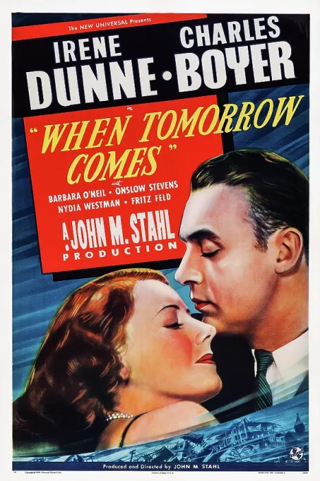 Framed Print : WHEN TOMORROW COMES, US poster art, from left: Irene Dunne, Charles Boyer, 1939
