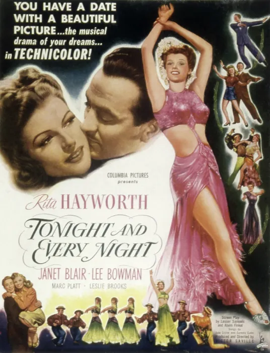 Framed Print : TONIGHT AND EVERY NIGHT, Rita Hayworth, Lee Bowman, Janet Blair, Marc Platt, 1945 Framed Print : TONIGHT AND EVERY NIGHT, Rita Hayworth, Lee Bowman, Janet Blair, Marc Platt, 1945