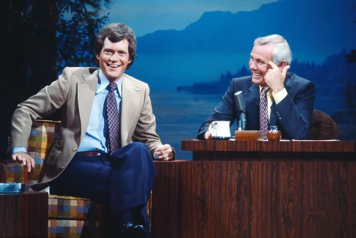Framed Print : THE TONIGHT SHOW STARRING JOHNNY CARSON, from left: David Letterman, Johnny Carson, (Season 16, aired August 15, 1979), 1962-1992