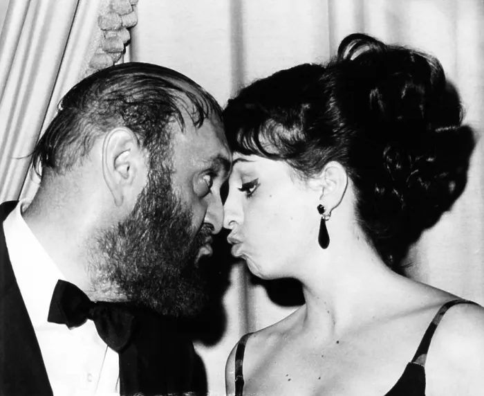 Framed Print : Tony award winners Zero Mostel and Liza Minnelli congratulate each other at Tony Awards. June 14, 1965