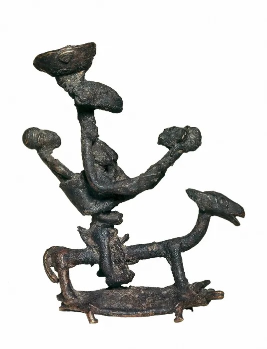 Framed Print : Tool to weigh gold dust. Art from Baule (Baoule) ethnic group in Ivory Coast. African art. Metals. Private Collection. Proc: COTE-D'IVOIRE
