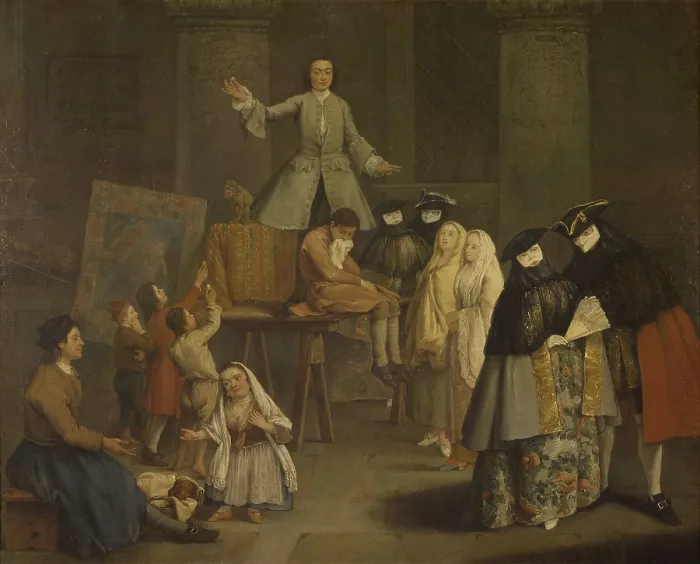 Framed Print : The tooth-puller, by Pietro Longhi, 1746 - 1752, 18th century, oil on canvas. - Italy, Lombardy, Milan, Brera Collection. Whole artwork view. A tooth-puller in a Venetian square Framed Print : The tooth-puller, by Pietro Longhi, 1746 - 1752, 18th century, oil on canvas. - Italy, Lombardy, Milan, Brera Collection. Whole artwork view. A tooth-puller in a Venetian square