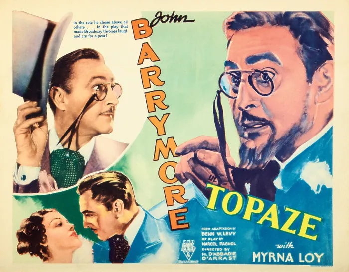Framed Print : TOPAZE, US lobbycard, John Barrymore, Myrna Loy, 1933 Framed Print : TOPAZE, US lobbycard, John Barrymore, Myrna Loy, 1933