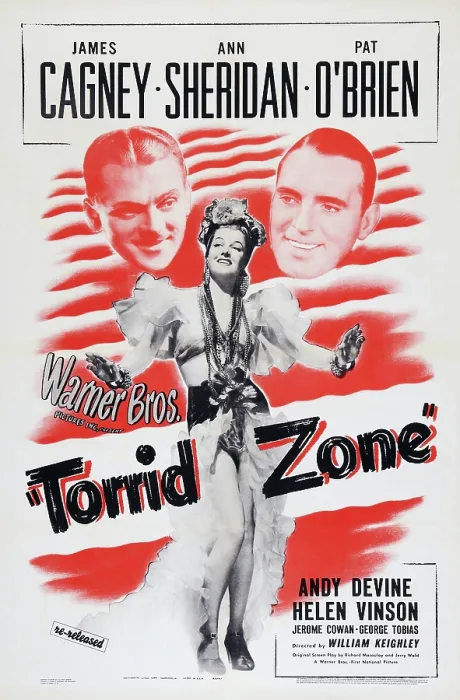 Framed Print : TORRID ZONE, US poster art, from left: James Cagney, Ann Sheridan, Pat O'Brien, 1940