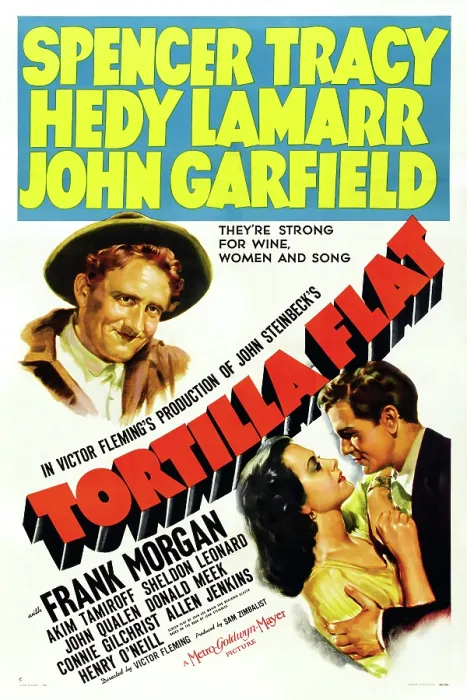 Framed Print : TORTILLA FLAT, US poster art, from left: Spencer Tracy, Hedy Lamarr, John Garfield, 1942