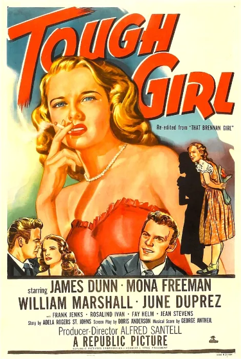 Framed Print : TOUGH GIRL, (aka THAT BRENNAN GIRL), US poster, Mona Freeman (center), William Marshall (bottom center), 1946 Framed Print : TOUGH GIRL, (aka THAT BRENNAN GIRL), US poster, Mona Freeman (center), William Marshall (bottom center), 1946