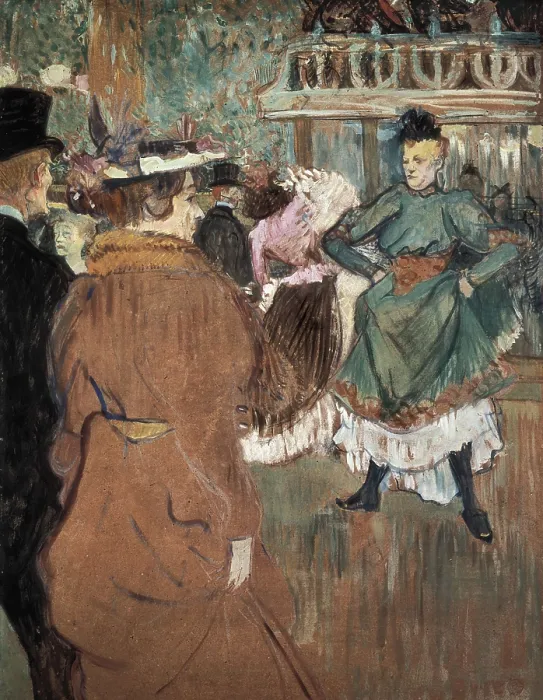 Framed Print : TOULOUSE-LAUTREC, Henri de (1864-1901). Quadrille at the Moulin Rouge. 1892. Post-Impressionism. Gouache. UNITED STATES OF AMERICA. Washington. National Gallery of Art