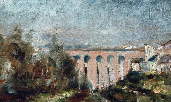 Framed Print : TOULOUSE-LAUTREC, Henri de (1864-1901). Viaduct of Castelviel in Albi. 1880. Oil on wood. FRANCE. Albi. Toulouse-Lautrec Museum