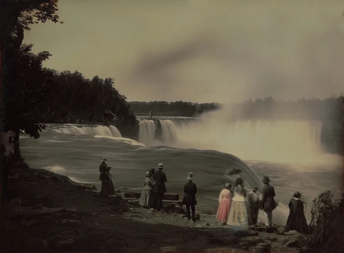Framed Print : Tourists at Niagara Falls ca. 1850. Daguerreotype by Platt D. Babbitt. (BSLOC_2019_7_212) Framed Print : Tourists at Niagara Falls ca. 1850. Daguerreotype by Platt D. Babbitt. (BSLOC_2019_7_212)